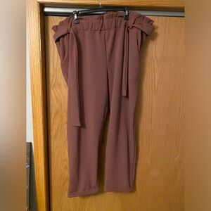 Maurices Pink Trouser Pants with Tie Belt